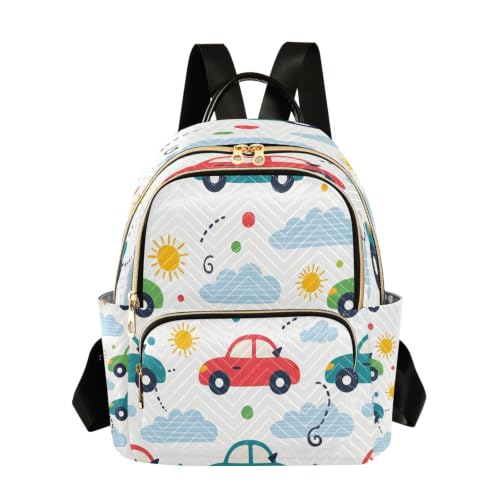 Mochila diaria para trabajo universitario y viajes cómoda mini mochila estampada multicolor