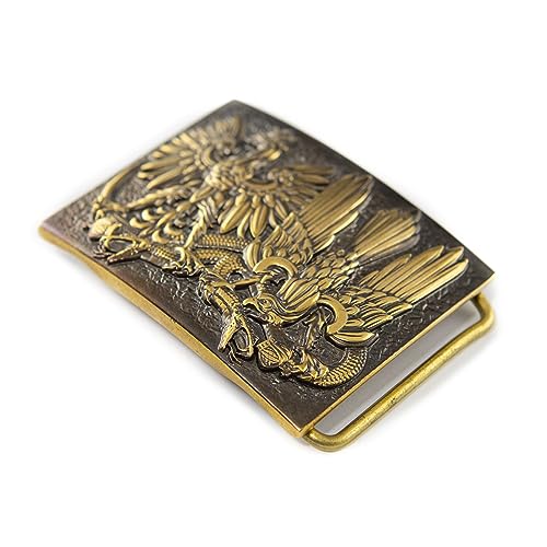 Leather belt with brass buckle Snake Wranglers, Eagle and falcon fighting the evil Serpent solid belt buckle, Poland eagle, birds of prey4