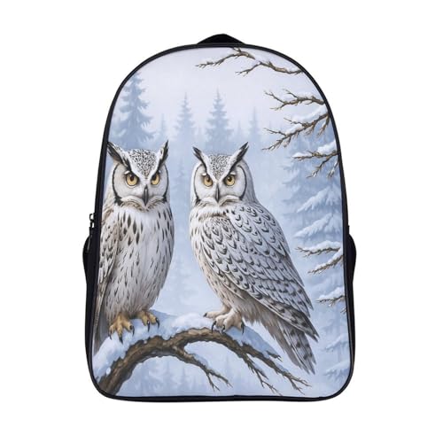 Sac d'école chouettes harfangs des neiges solide et spacieux dès 12 ans