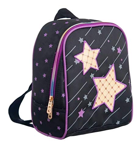 Kit Mochila Juvenil 4 Rodinhas 360º Feminina Estrela G Preta/Violeta