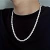 NINFEIQI 2MM Twist Rope Chain Necklace, Stainless Steel Silver Chain for Men Boys Women, Length of Chain 50CM #2