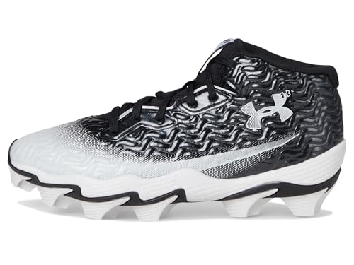 Under Armour Boy's Spotlight Hammer Rm Jr Sneaker, (001) Black/White/White, 4 Big Kid by Under Armour - Image 4