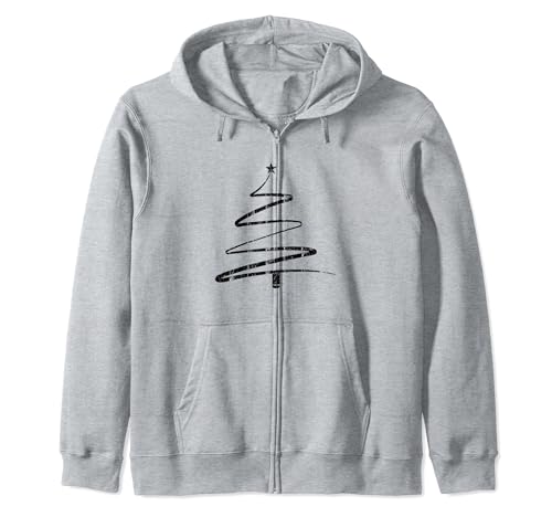 Árbol de Navidad vintage a juego retro familia Navidad Sudadera con Capucha