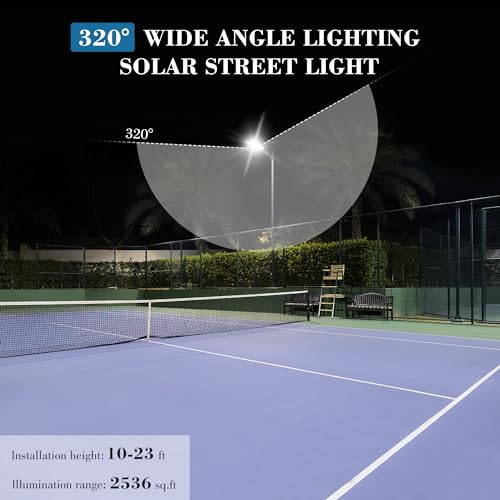 9000W Solar Street Lights Outdoor - Wide Angle Solar Lights Outdoor Motion Sensor, Commercial Solar Parking Lot Lights Dusk to Dawn, 7000K LED Street Lights Solar Powered Heavy Duty for Yard(2 Pack)