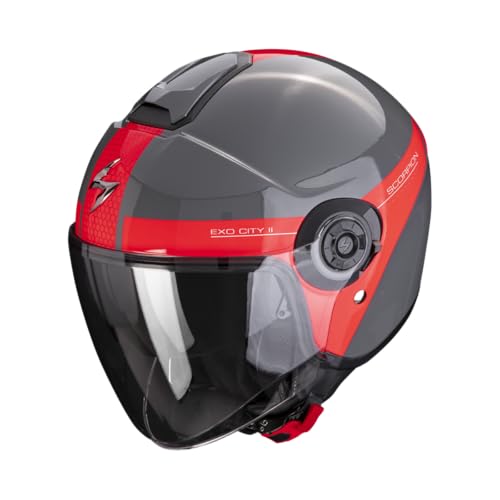 Casque Scorpion Exo-City II jet gris-rouge XL avec double écran solaire