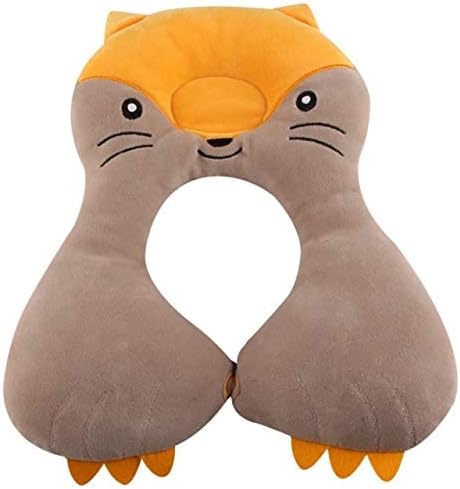 WorldCare® Baby Pillow Neck Protection Baby Shaping Pillow Stroller Car Seat Head Support Cushion Cute Animal Kids Travel Sleeping Supplies : Brown