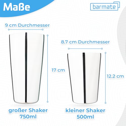 Boston-Shaker Barmate aus Edelstahl, 2-teiliges Set mit 750ml