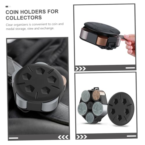 Caja organizadora portátil para monedas negra miniatura 5