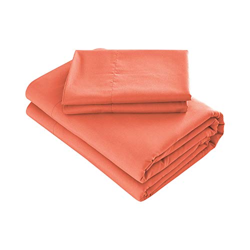 Prime Bedding Queen Sheet Set - Deep Pocket, Coral