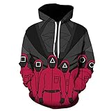 bicis dirt jump baratas fit type: Loose SSBZYES Suéteres para Hombre Sudaderas con Capucha Suéteres Deportivos De Talla Grande Sudaderas con Capucha Impresas De Moda Juego De Calamar Suéteres Impresos Tops Casuales para Hombre, L