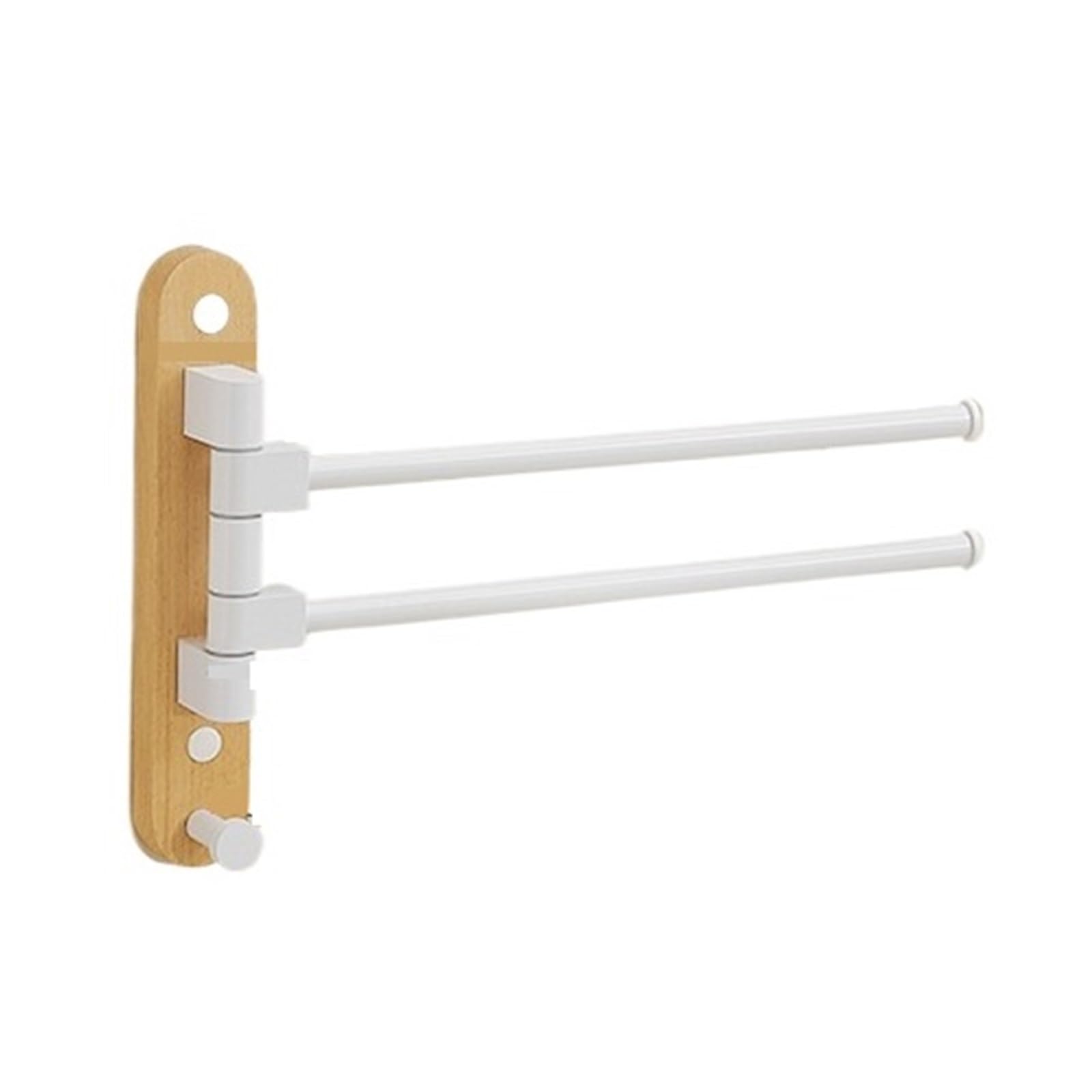 Wood 2-5 Swivel Towel Bars Hanger Bathrobe Rack Holder Wall Mounted Rotatable Bathroom Accessories Easy Maintenance(B2)