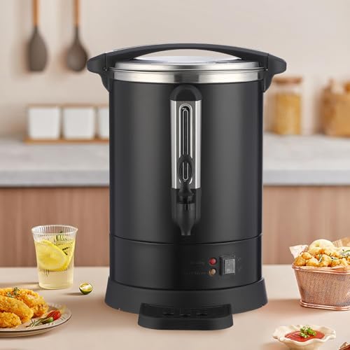 Image of 120-Cup (18L) Commercial Coffee Urn - Stainless Steel Electric Hot Beverage Dispenser with Fast Brew & Double-Wall Insulation, Easy to Clean for Large Events, Catering, Churches, and Gatherings