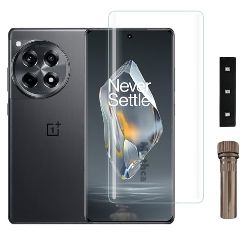 Image of Mothca Premium UV Tempered Glass Screen Protector For Oneplus 12R (Pack of 1) Full Adhesive UV Curved Screen Guard, Case Friendly with Installation Kit
