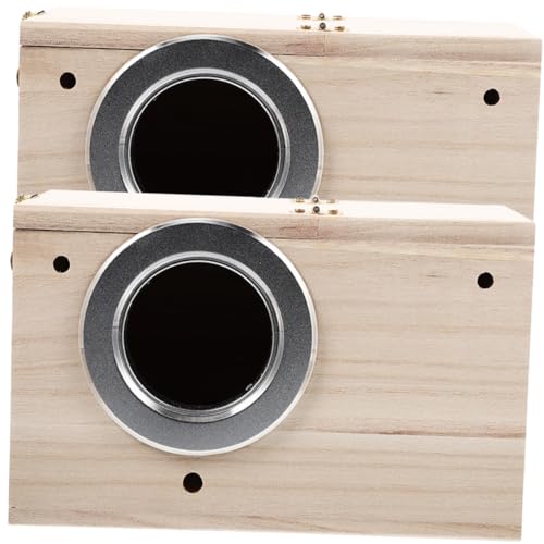 COHEALI 2個 自然木製バードハウス 小鳥用巣箱 屋内外兼用 耐久性と 性 手作り ガーデン装飾に セキセイインコなど小型鳥対応