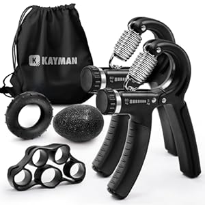 Kayman Grip Strengtheners – Adjustable Resistance Hand Exerciser – Strength Training for Forearm, Wrist & Hand – Durable PP+TPR – Fits All Hand Sizes