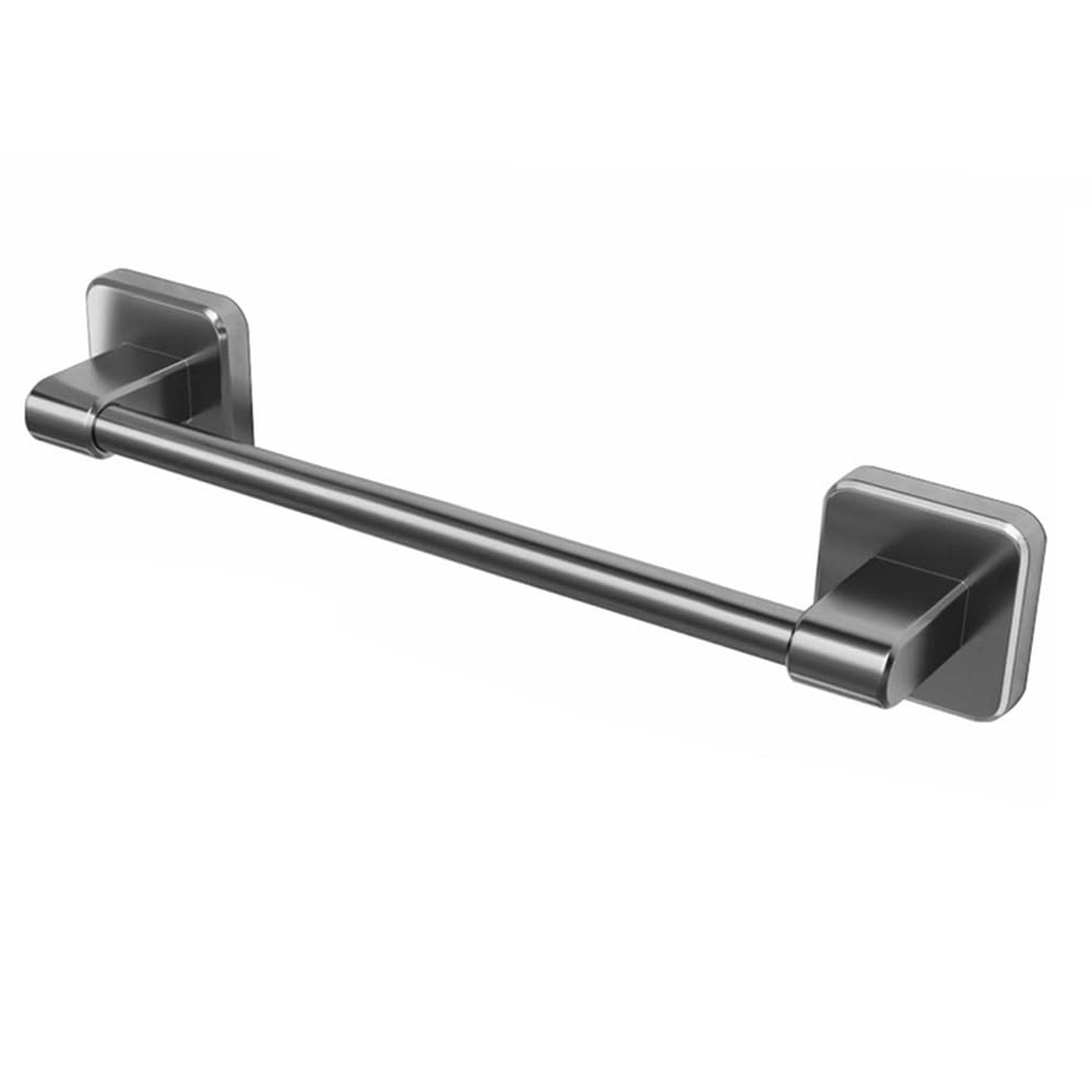 VVW&LIU Metal Towel Rack Bathroom Organiser Hand Towel Shelf Wall Mounted Strong Adhesive Apartment Hotel Renovation,gray 30cm