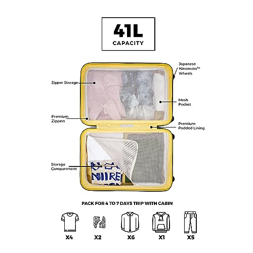Image of MOKOBARA The Em Luggage German Makrolon Poly-Carbonate Hard Sided 8 Hinomoto Wheels Suitcase Trolley (Em Cabin Luggage, We Meet Again)