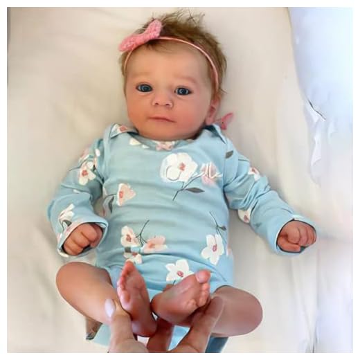 Lonian 19 inch 48cm Reborn Baby Dolls Realistic Baby Doll with Soft Cotton Body That Look Real Lifelike Preemie Baby Dolls Soft Baby Toys for Kids (Yeux Bleus)