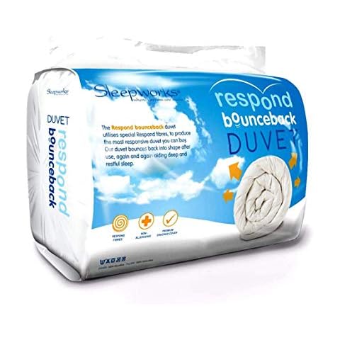 Sleepworks 16.5 Tog Extra Warm Cosy Respond Bounce Back Double Bed Size Microfibre Heavy Winter Duvet Quilt, Embossed Soft Touch, Made In The UK (200cm x 200cm) By Littens Cover