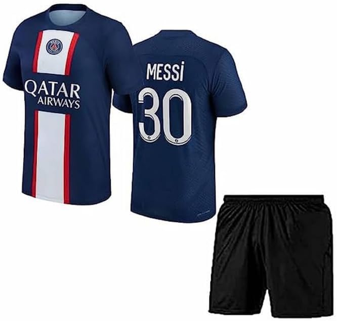 GenericFootball Jersey Messi Pariss with Black Shorts- for Men and Sports Jersey 21-22