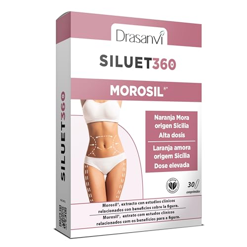 MOROSIL SILUET 360 - Potente Quema Grasa Natural | Naranja Roja de Sicilia | Reducción de Grasa Abdominal y Peso Corporal | Vientre plano | Antioxidante | 30 Comprimidos | Drasanvi
