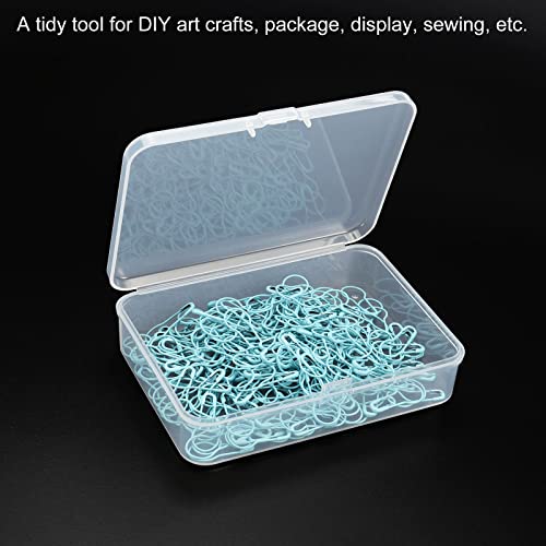 Image of PATIKIL Clear Storage Container with Hinged Lid 105x75x25mm, 4 Pack Plastic Rectangular Box for Beads Art Craft
