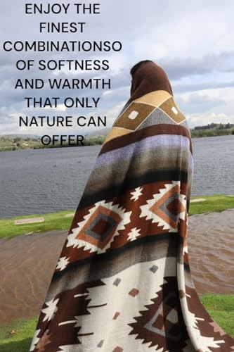Image of AHUAY Premium Hypoallergenic Alpaca Wool Blanket - Reversible 2-in-1 Andean Geometric Throw, Ultra Soft Warm Lightweight, Handmade in Ecuador (Tungurahua Brown Coffee, King)