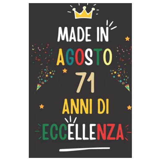 MADE IN AGOSTO 1951, 71 ANNI DI ECCELLENZA: regali compleanno uomo e donna, 71 anni di compleanno regalo uomo e donna 71 anni, regalo per lui/lei, Taccuino da110 pagine