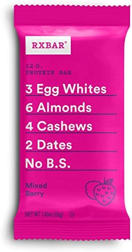RXBAR Mixed Berry, Protein Bar, High Protein Snack, Gluten Free (24 Bars)