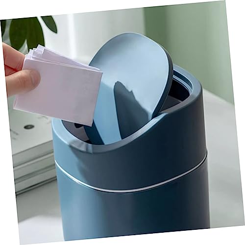 Mini caneca de basura rectangular para escritorio azul miniatura 5