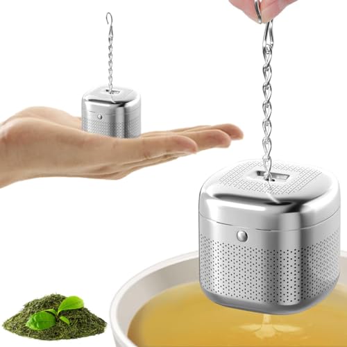 Zeitel® Cube Tea Infuser – 304 Stainless Steel Fine Mesh Strainer 4x4x3.8cm Hook Chain Design for Mugs/Teapots, Ideal for Loose Leaf/Green/Chamomile Tea, Easy Clean, Durable – Single Pack Zeitel® Cube Tea Infuser – 304 Stainless Steel Fine Mesh Strainer 4x4x3.8cm Hook Chain Design for Mugs/Teapots, Ideal for Loose Leaf/Green/Chamomile Tea, Easy Clean, Durable – Single Pack