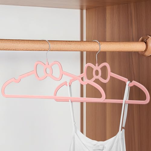 Cintres en velours rose avec noeud | Lot de 10 pièces légères pour placard - 5