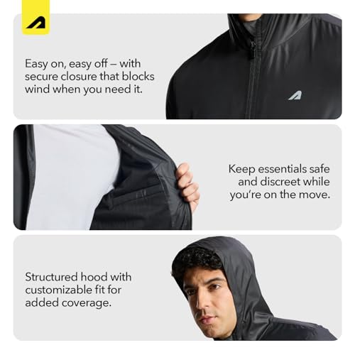 Image of Boldfit Men's Polyester Standard Length Windcheater Jacket, Lightweight & Wind-Resistant with Reflective Bike Jacket, Relaxed Fit-Stylish Windbreaker for Outdoor & Biking