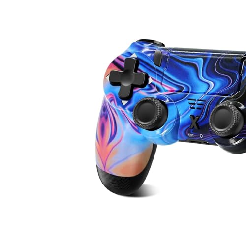 Glitfix Wireless Controller für P4,Game Controller Kompatibel mit P4/Slim/Pro, Gamepad Joystick mit 1000-mAh-Akku, Turbo-Funktion und Audiobuchse