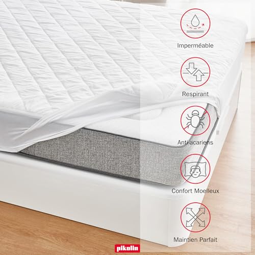 Protège-Matelas 90x190 PIKOLIN Imperméable et Matelassé pour Lit Une Place