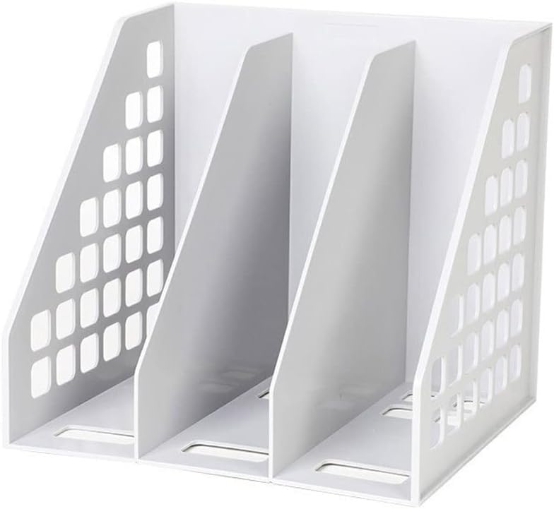 雑誌棚の仕切り、 3つのコンパートメントを備えた縦型折りたたみ式マガジンファイルホルダーデスクオーガナイザー、ホームオフィス用(C)