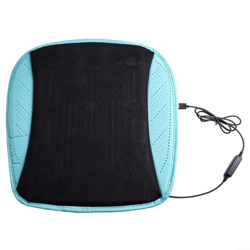 Honseadek Ventiladores de 3 niveles y 8 cojines para coche, con sistema de refrigeración por USB, con asiento ajustable, funcionamiento silencioso, transpirable, doble capa, 3D, seda de hielo (verde)