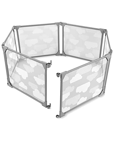 Image of Skip Hop Expandable Baby Gate, Playview Enclosure, Silver Lining Cloud