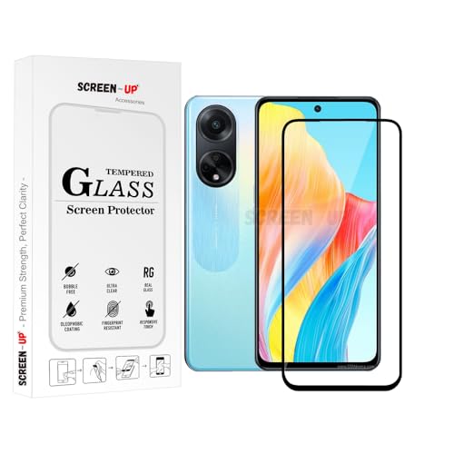 Image of ScreenUp Tempered Glass For Oppo A98 - Ultra Clear, 9H Scratch Resistant, Full Coverage, Easy Install Screen Protector