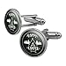 GRAPHICS & MORE Happy Camper with Campfire Round Cufflink Set Silver Color