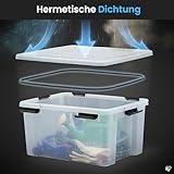 Iris Ohyama Luftdichte Kunststoff-Aufbewahrungsboxen mit Deckel, 50L, 2er-Set, Transparent, Hermetischer wasserdichter Verschluss, Robuste Schnappverschlüsse, Stapelbar, Staubschutz, BPA-frei, AT-L