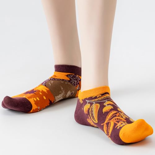 Image of 2 Pairs Funny Cartoon Animal Print Cotton Ankle Socks for Women Teens