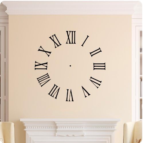 Clock Face Wall Decal Roman Numerals Time Wall Decal Sticker Art Home Décor