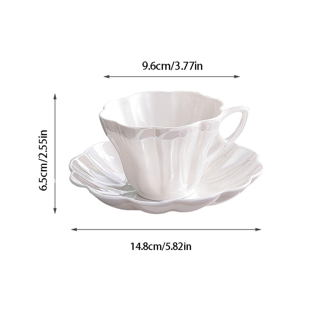 Kubki Zestaw Ceramicznych Filiżanek Do Kawy i Spodków Prosty Styl Projekt Ceramiczny Kubek Na Wodę Zestaw Filiżanek Popołudniowej Herbaty Kubek Kubek do picia (C)
