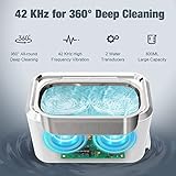 PELCAS Ultrasonic Cleaner with Dual Transducers,Jewellery Cleaner 800ML 42KHz with Touch Screen and 5 Time Settings for Glasses Watches Jewellery Denture Tools Guin-Ness Surger Cans - Image 5