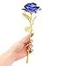 ALLOMN 24K Golden Rose, Artificial Rose Flower Gifts for Her with Luxury Gift Box Great Gift Idea for Valentine's Day, Mother's Day, Birthday, Anniversary (Blue)
