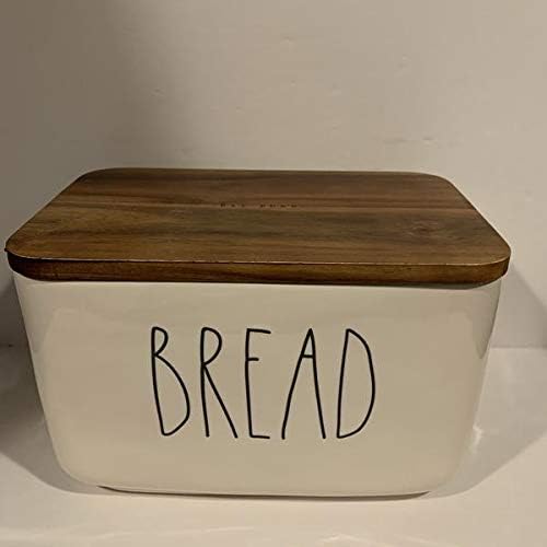 Rae Dunn BREAD BOX Ceramic Wood lid Home & Kitchen