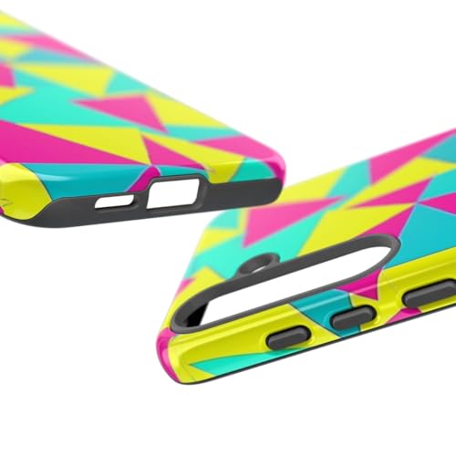 Coque rigide Samsung S25 Plus motif géométrique triangles fluo - 2