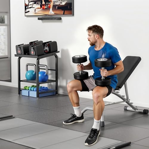 Image of Dumbbell Rack Only Weight Stand Fits For Adjustable Weight 500lbs Load up Heavy Duty Kettlebell Stand for Home Gym（No Dumbbell, Rack Only）