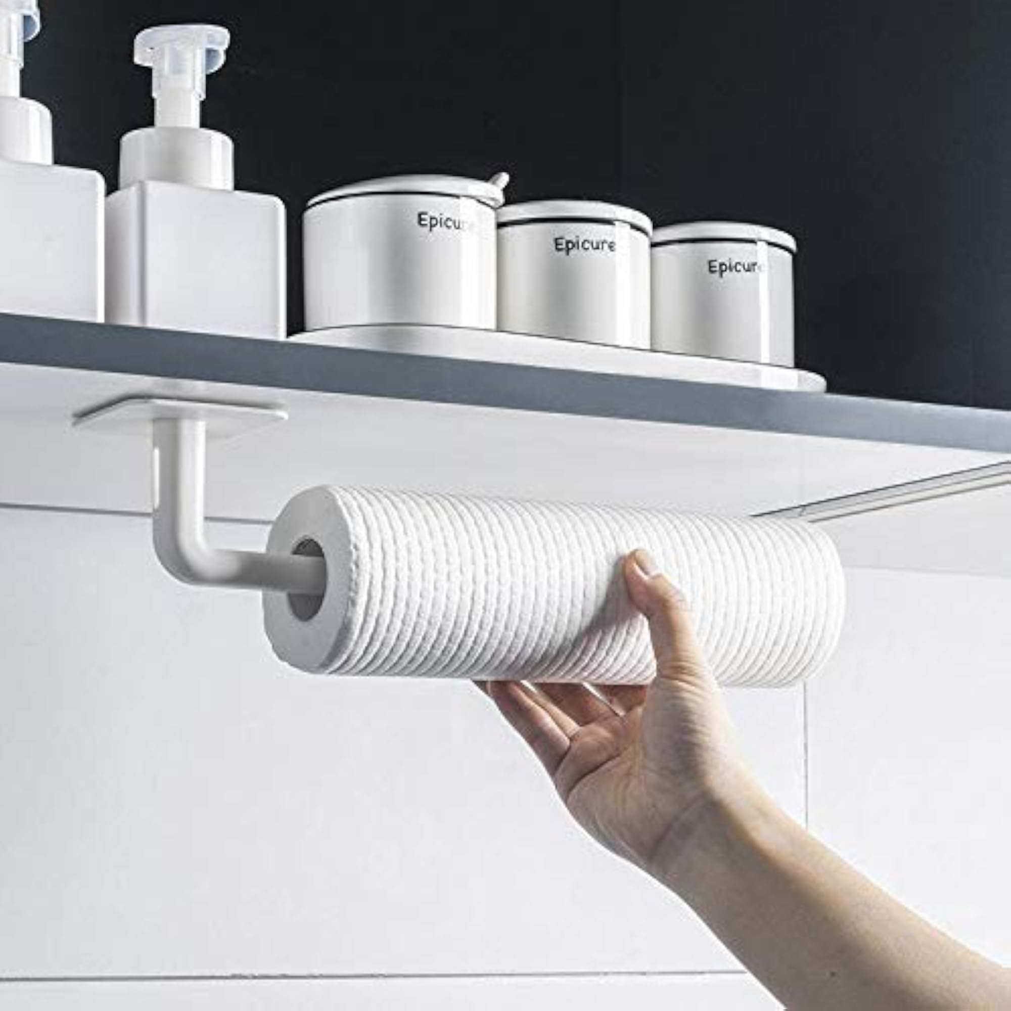 2 Pc Self Adhesive Toilet Paper Roll Holder & Towel Rack